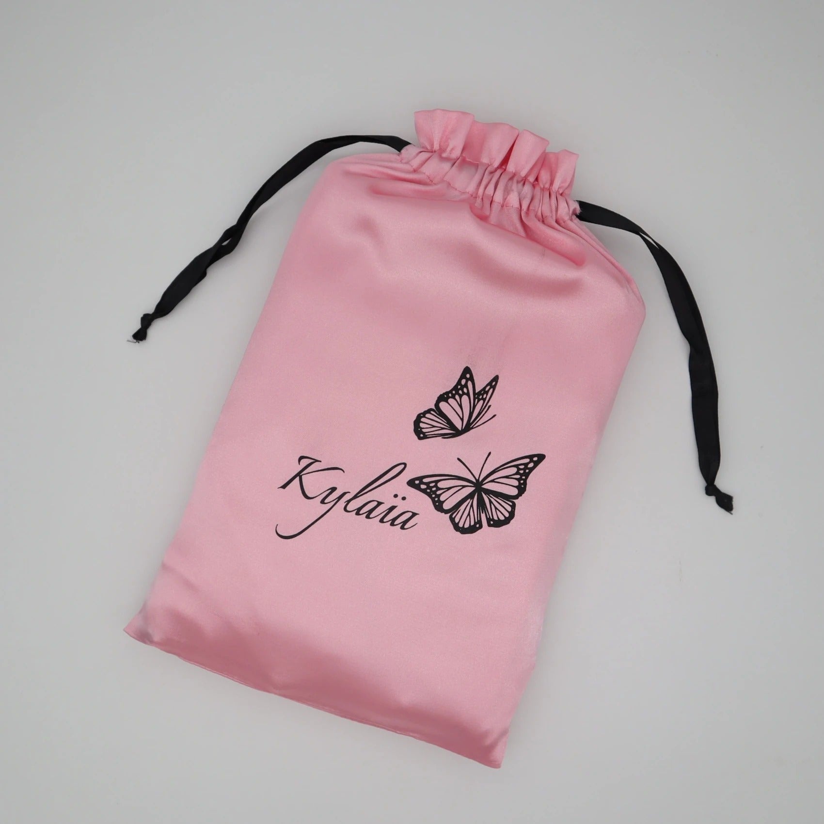 Pink Silk Satin Packaging Bags for Jewelry/Hair Wig/Cosmetic/Product, Custom Size/Logo