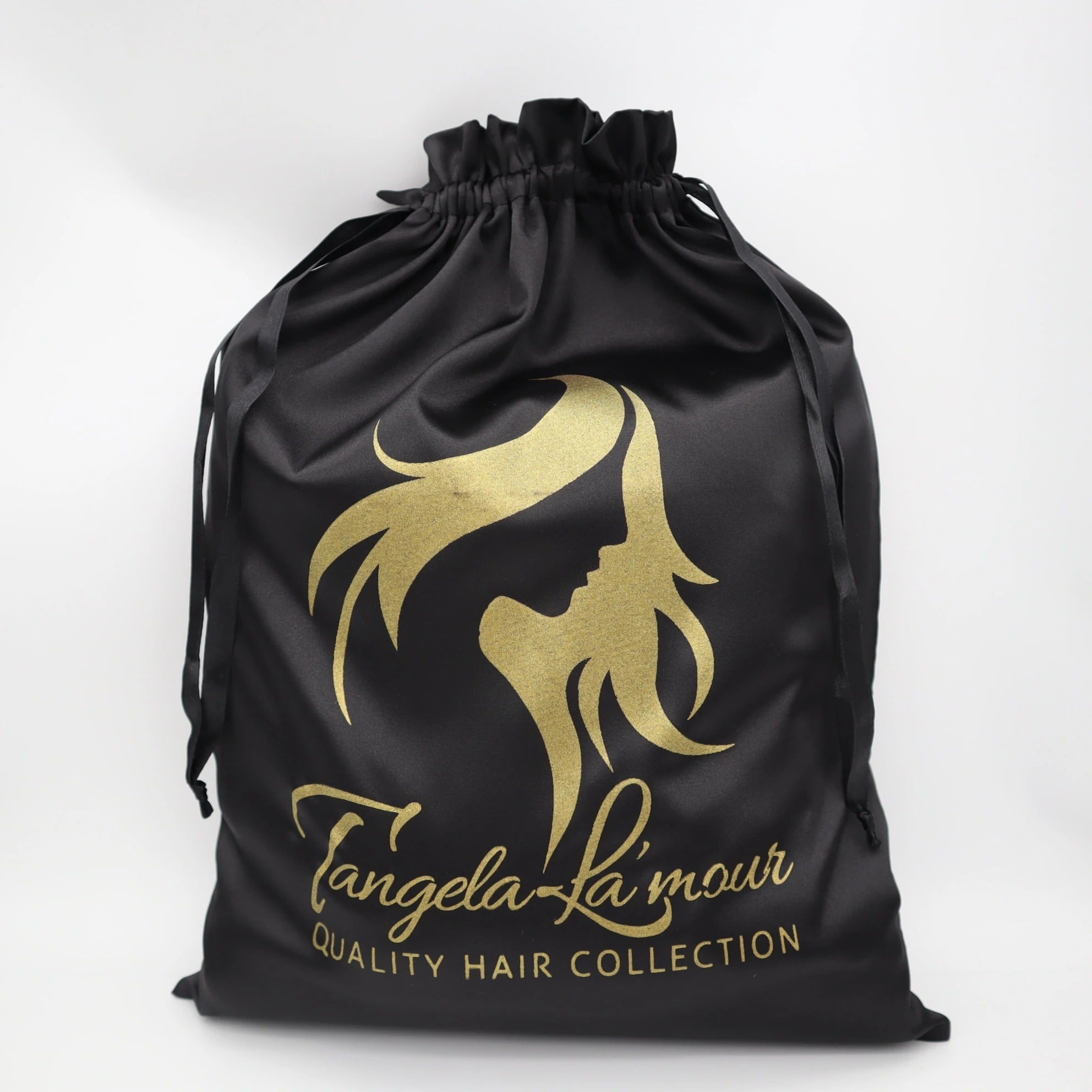 Black Satin Bags for Hair Wig Bundles, Custom Color/Size/Logo